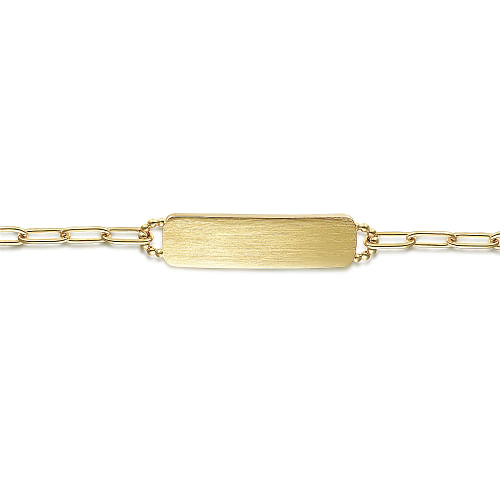 14K Yellow Gold ID Hollow Chain Bracelet