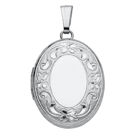 Sterling Silver Adult Floral Locket