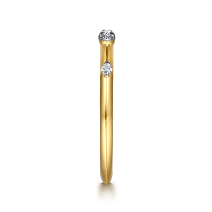 14K Yellow Gold Diamond Stackable Ring (.07 CTW)