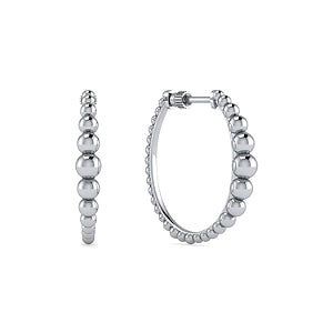 925 Sterling Silver Bujukan 25mm Classic Hoop Earrings