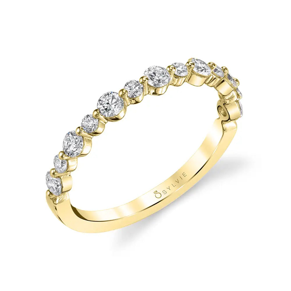 14K Stackable Diamond Wedding Band