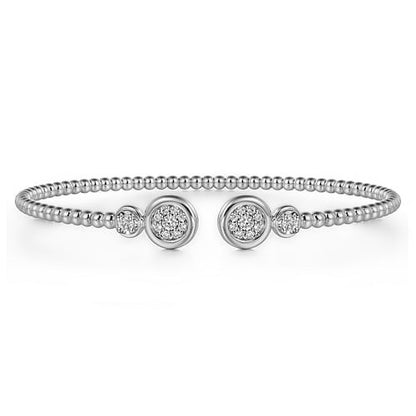 14K White Gold Diamond Bujukan Bangle