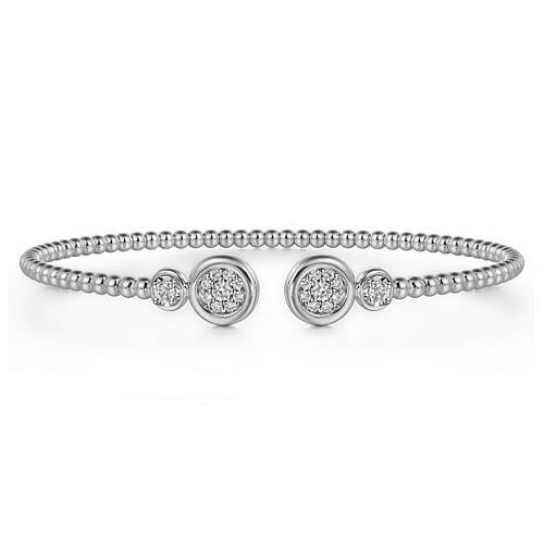 14K White Gold Diamond Bujukan Bangle