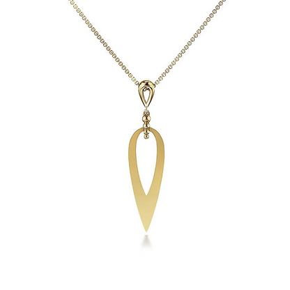 14K Yellow Gold Bujukan Pendant Drop Necklace