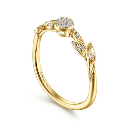 14K Yellow Gold Diamond Stackable Promise Ring (.10 CTW)