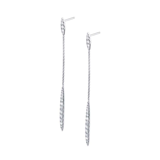 14K Diamond Drop Earrings