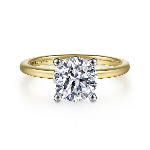 14K White-Yellow Gold Diamond Engagement Ring