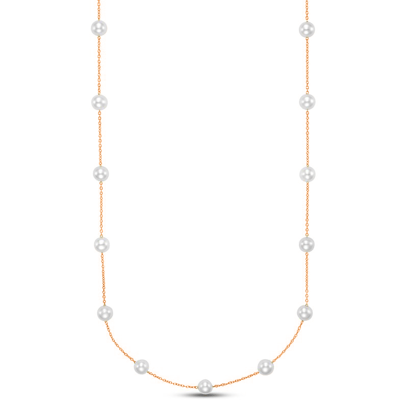 Rose Gold Tin Cup Pearl Necklace
