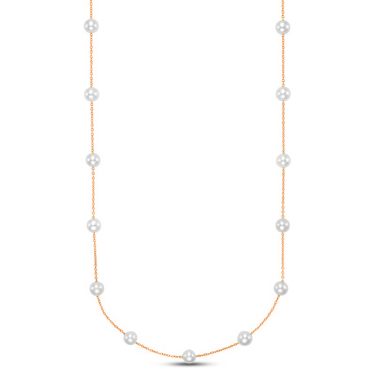 Rose Gold Tin Cup Pearl Necklace