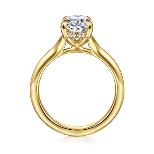 14K Yellow Gold Diamond Engagement Ring Mounting – Contemporary Collection (.07 CTW Accent Diamonds)