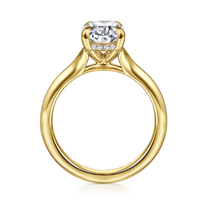 14K Yellow Gold Diamond Engagement Ring Mounting – Contemporary Collection (.07 CTW Accent Diamonds)