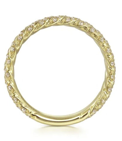 14K Diamond Rope Ladies Stackable Ring - 0.40 Carats