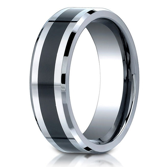 Black and Cobalt Chrome Wedding Band