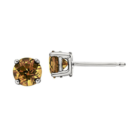 Classic Birthstone Stud Earrings with Citrine