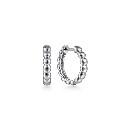 925 Sterling Silver Bujukan 15mm Classic Huggie Earrings