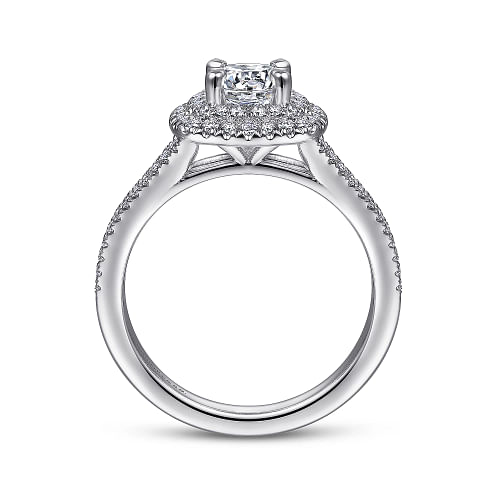 Bette - 14K White Gold Round Double Halo Diamond Engagement Ring