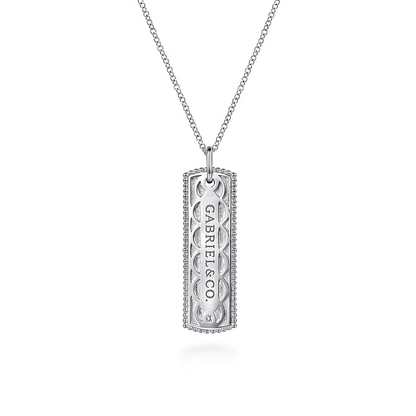 925 Sterling Silver Bujukan Diamond ID Necklace