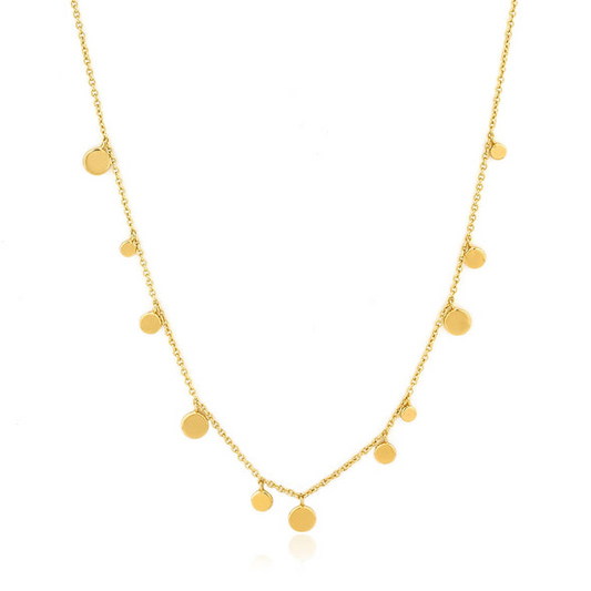 Gold Geometry Mixed Discs Necklace