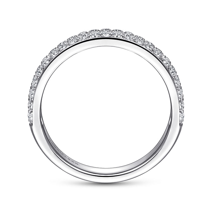 14K White Gold Diamond Pave Band Ring