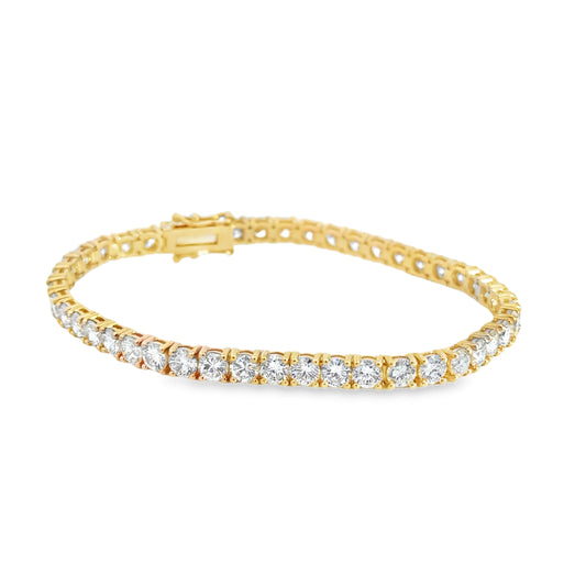 14K Yellow Gold Diamond Tennis Bracelet - 9.74 Carats
