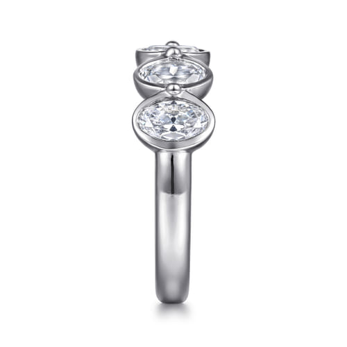 14K Gold Bezel Set Oval 5-Stone Diamond Anniversary Band (1.97 CTW)