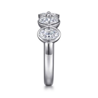 14K Gold Bezel Set Oval 5-Stone Diamond Anniversary Band (1.97 CTW)