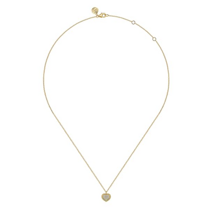 14K Yellow Gold Diamond Bujukan Heart Necklace
