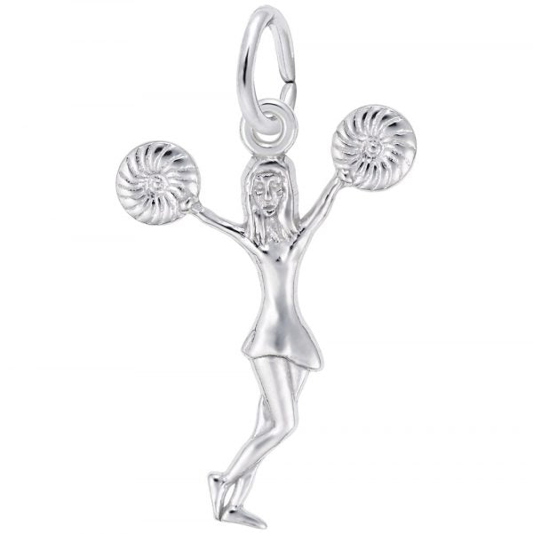 Cheerleader with Pom Poms Charm