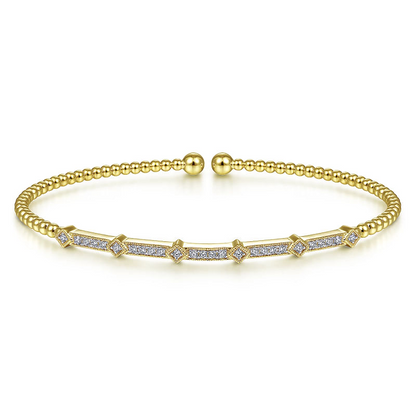 14K Yellow Gold Diamond Bangle