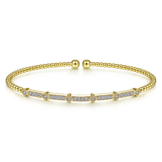 14K Yellow Gold Diamond Bangle