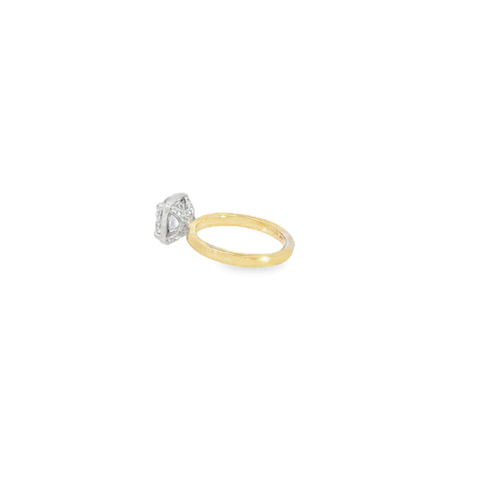 14K White and Yellow Gold Diamond Engagement Ring
