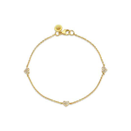 14K Eternelle Small Heart Charms Bracelet