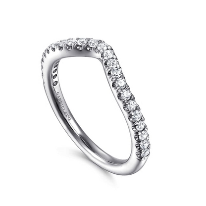 14K White Gold Diamond Wedding Band