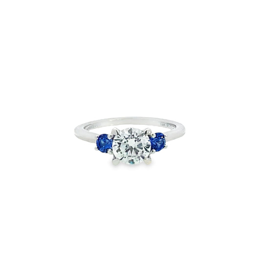 Gabriel & Co | White Gold and Sapphire Three Stone Engagement Ring