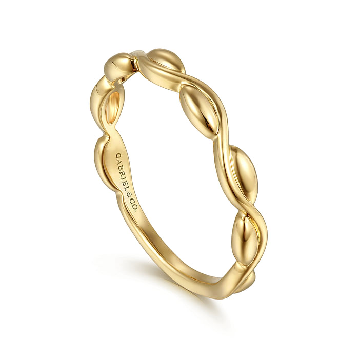 14K Yellow Plain Gold Stackable Ladies Ring