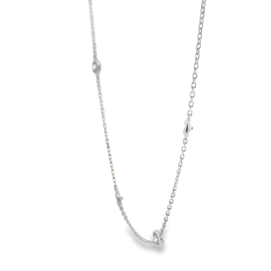 14K White Gold Diamonds by the Yard Necklace - 2.00 Carats