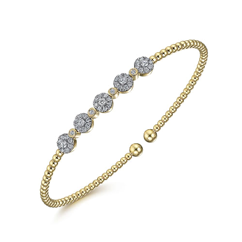 14K Yellow Gold Bujukan Diamond Split Bangle