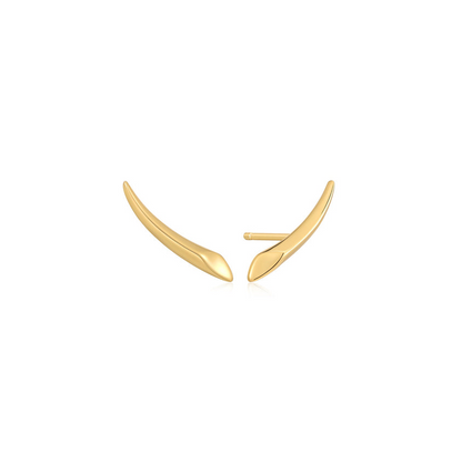 Gold Plated Arrow Climber Stud Earrings