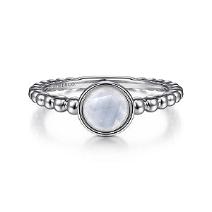 925 Sterling Silver Rock Crystal White MOP Bujukan Ring