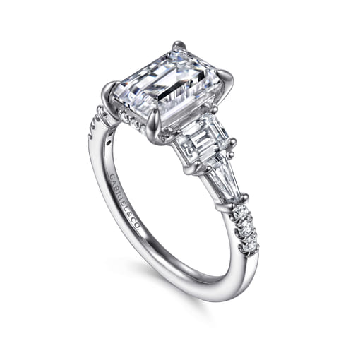 14K White Gold Diamond Engagement Ring Setting