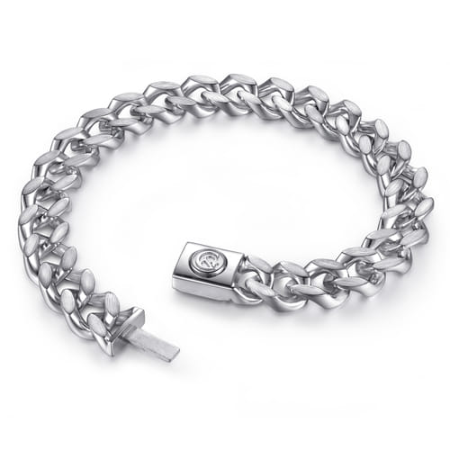 925 Sterling Silver Men’s Solid Cuban Link Chain Bracelet (10MM, Size 8)