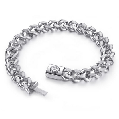 925 Sterling Silver Men’s Solid Cuban Link Chain Bracelet (10MM, Size 8)