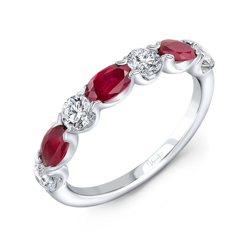 Precious Collection 1-Row Oval Shaped Ruby Fashion Ring