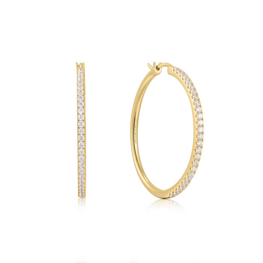 Gold Pavé Hoop Earrings