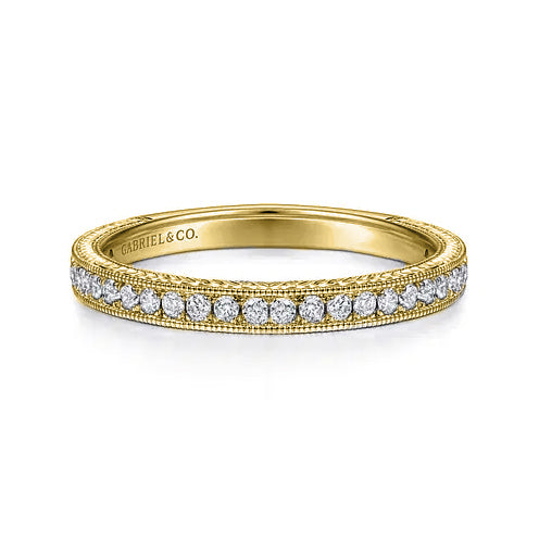 14K Yellow Gold Diamond Stackable Ring