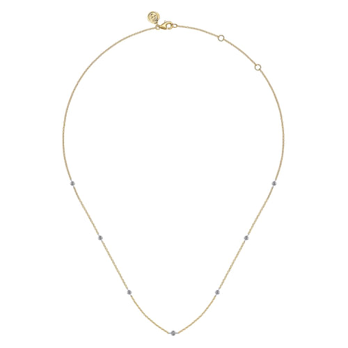 14K Two-Tone Diamond By The Yard Necklace