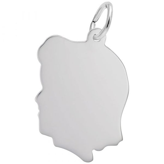 Flat Girl’s Head Large Charm