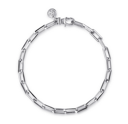 925 Sterling Silver Elongated Chain Bracelet