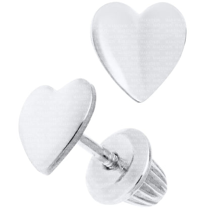 Marathon | Sterling Silver Heart Earrings