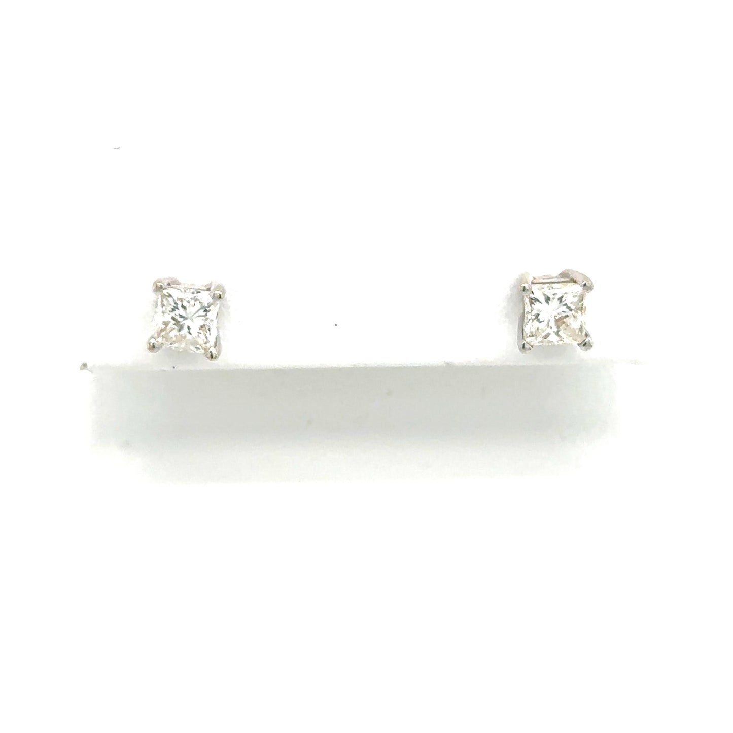 Kirkland Jewelry Estate | 14K White Gold Princess Cut Diamond Solitaire Earrings
